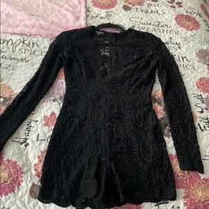 Black Lace short jumpsuit